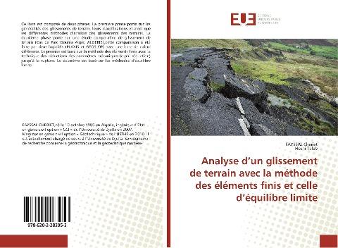 Analyse d'un glissement de terrain avec la méthode des éléments finis et celle d'équilibre limite