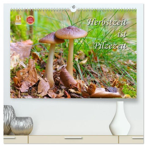 Herbstzeit ist Pilzezeit (hochwertiger Premium Wandkalender 2026 DIN A2 quer), Kunstdruck in Hochglanz