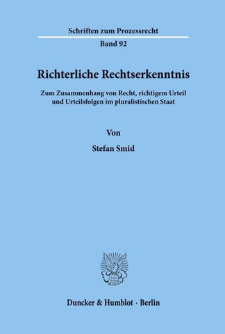 Richterliche Rechtserkenntnis.