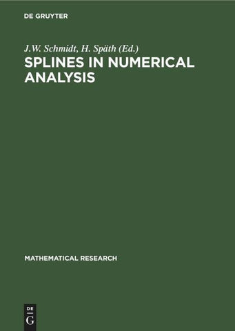 Splines in Numerical Analysis