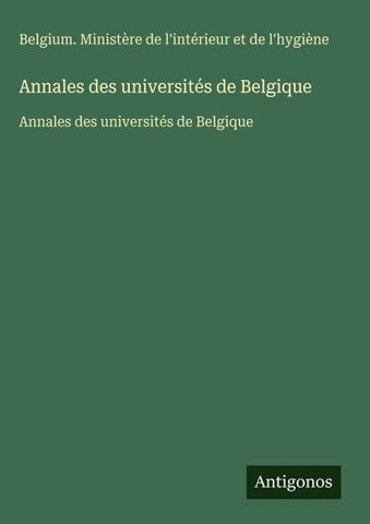 Annales des universités de Belgique