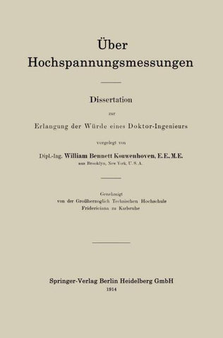 Über Hochspannungsmessungen