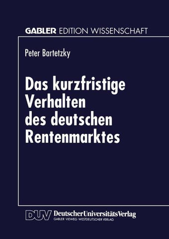 Das kurzfristige Verhalten des deutschen Rentenmarktes