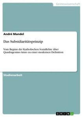 Das Subsidiaritätsprinzip