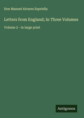Letters from England; In Three Volumes