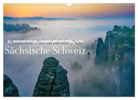 Sächsische Schweiz - Beeindruckende Felsen und unberührte Natur (Wandkalender 2026 DIN A3 quer), CALVENDO Monatskalender