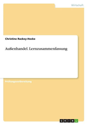 Außenhandel. Lernzusammenfassung