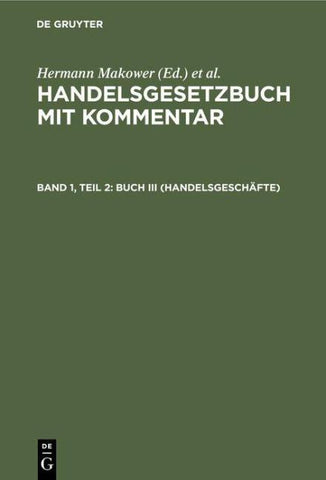 Handelsgesetzbuch mit Kommentar / Buch III (Handelsgeschäfte)
