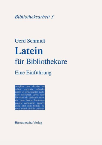 Latein für Bibliothekare