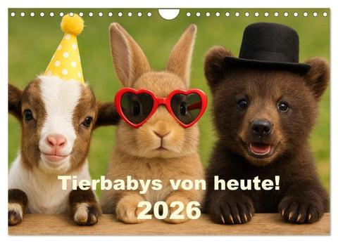 Tierbaby von heute! (Wandkalender 2026 DIN A4 quer), CALVENDO Monatskalender