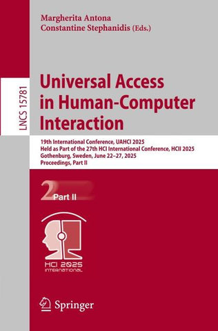 Universal Access in Human-Computer Interaction