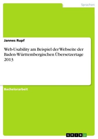 Web-Usability am Beispiel der Webseite der Baden-Württembergischen Übersetzertage 2013