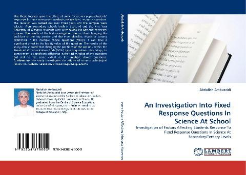 An Investigation Into Fixed Response Questions In Science At School