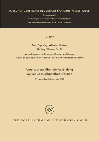 Untersuchung über die Ausbildung optimaler Rundspantbootsformen