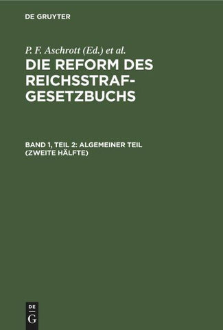 Algemeiner Teil (Zweite Hälfte)