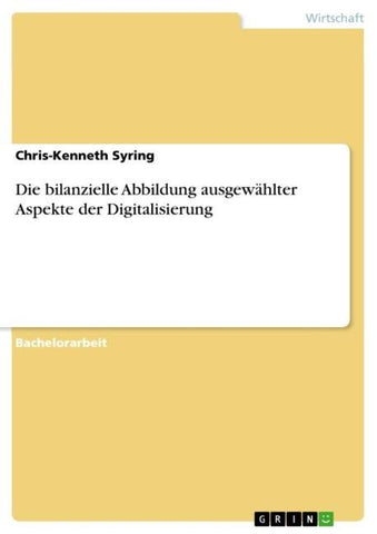 Die bilanzielle Abbildung ausgewählter Aspekte der Digitalisierung