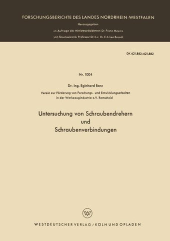 Untersuchung von Schraubendrehern und Schraubenverbindungen