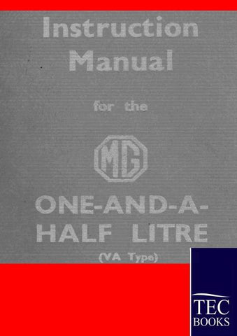 Instruction Manual for the MG 1,5 Litre
