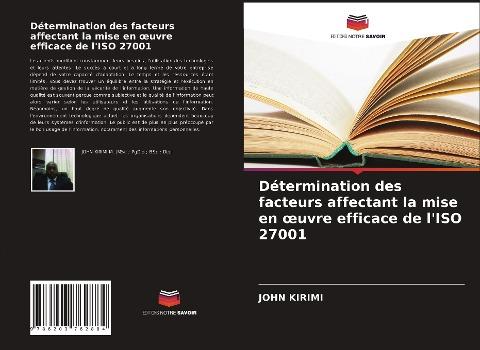 Détermination des facteurs affectant la mise en ¿uvre efficace de l'ISO 27001