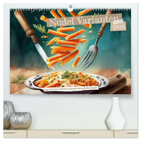 Nudel Varianten (hochwertiger Premium Wandkalender 2026 DIN A2 quer), Kunstdruck in Hochglanz