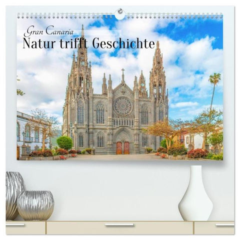 Gran Canaria – Natur trifft Geschichte (hochwertiger Premium Wandkalender 2026 DIN A2 quer), Kunstdruck in Hochglanz