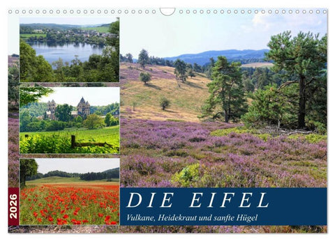 Die Eifel - Vulkane, Heidekraut und sanfte Hügel (Wandkalender 2026 DIN A3 quer), CALVENDO Monatskalender