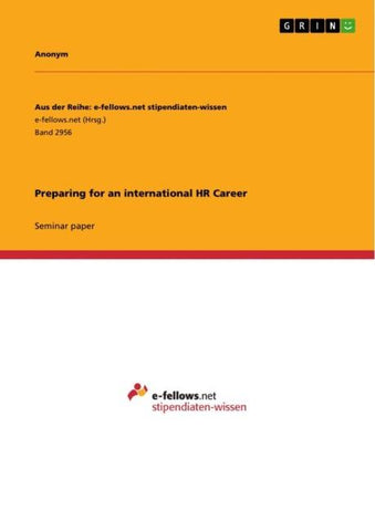 Preparing for an international HR Career