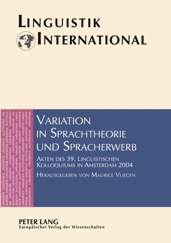 Variation in Sprachtheorie und Spracherwerb