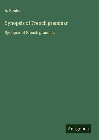 Synopsis of French grammar