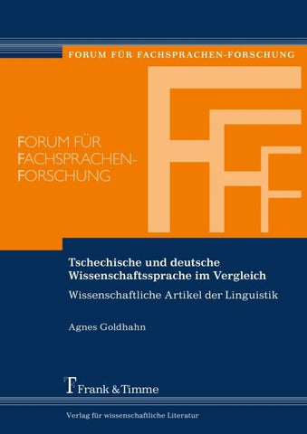 Tschechische und deutsche Wissenschaftssprache im Vergleich