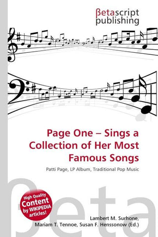 Page One - Sings a Collection of Her Most Famous Songs