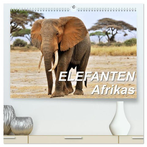 Elefanten Afrikas (hochwertiger Premium Wandkalender 2026 DIN A2 quer), Kunstdruck in Hochglanz