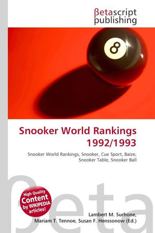 Snooker World Rankings 1992/1993
