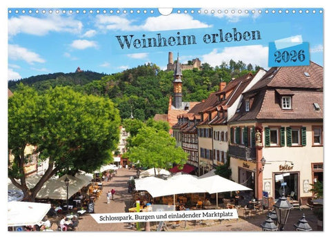 Weinheim erleben Schlosspark, Burgen und einladender Marktplatz (Wandkalender 2026 DIN A3 quer), CALVENDO Monatskalender