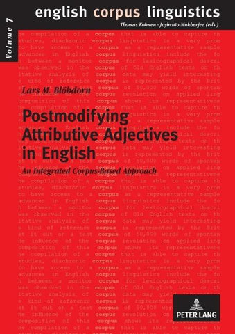 Postmodifying Attributive Adjectives in English