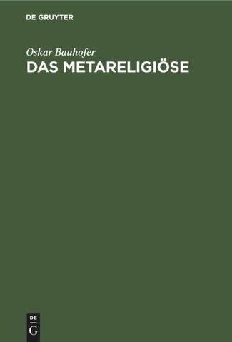 Das Metareligiöse