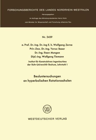 Beuluntersuchungen an hyperbolischen Rotationsschalen