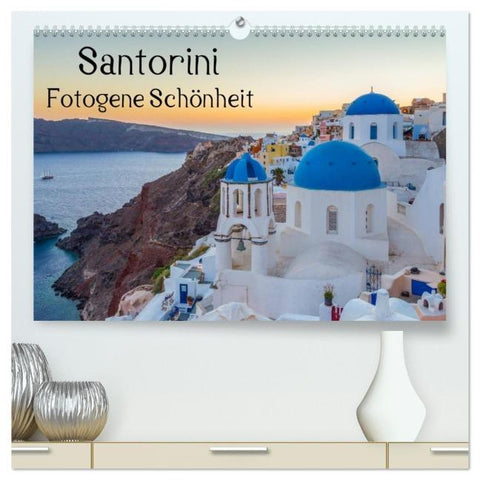 Santorini - Fotogene Schönheit (hochwertiger Premium Wandkalender 2026 DIN A2 quer), Kunstdruck in Hochglanz