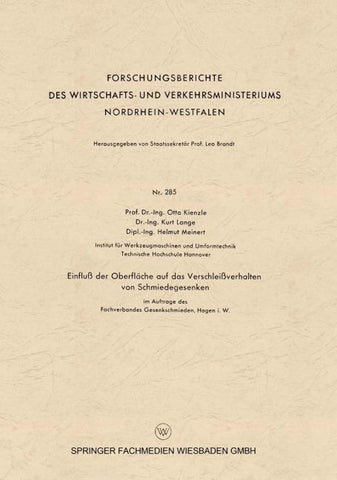 Einfluß der Oberfläche auf das Verschleißverhalten von Schmiedegesenken