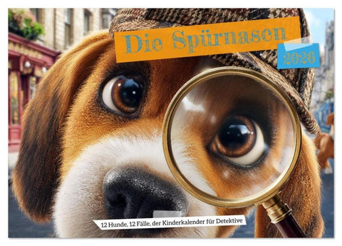 Die Spürnasen - 12 Hunde, 12 Fälle, der Kinderkalender für Detektive (Tischkalender 2026 DIN A5 quer), CALVENDO Monatskalender