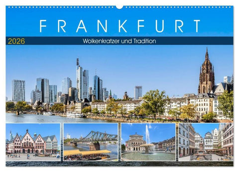 Frankfurt - Wolkenkratzer und Tradition (Wandkalender 2026 DIN A2 quer), CALVENDO Monatskalender