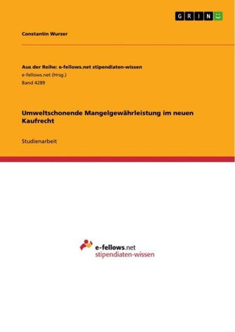 Umweltschonende Mangelgewährleistung im neuen Kaufrecht