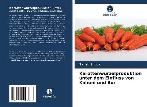 Karottenwurzelproduktion unter dem Einfluss von Kalium und Bor