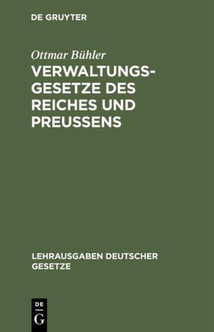 Verwaltungsgesetze des Reiches und Preußens