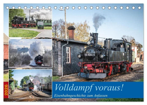 Volldampf voraus! (Tischkalender 2026 DIN A5 quer), CALVENDO Monatskalender