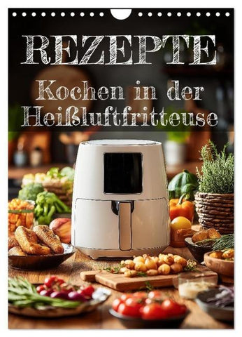 REZEPTE - Kochen in der Heißluftfritteuse (Wandkalender 2026 DIN A4 hoch), CALVENDO Monatskalender