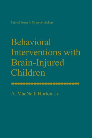 Behavioral Interventions with Brain-Injured Children