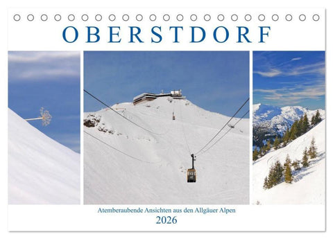 Oberstdorf. Atemberaubende Ansichten aus den Allgäuer Alpen (Tischkalender 2026 DIN A5 quer), CALVENDO Monatskalender