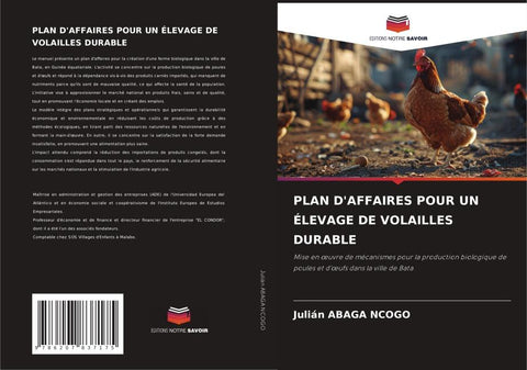 PLAN D'AFFAIRES POUR UN ÉLEVAGE DE VOLAILLES DURABLE