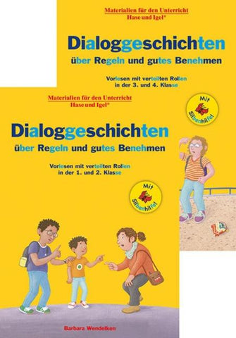 Kombipaket Dialoggeschichten über Regeln und gutes Benehmen / Silbenhilfe